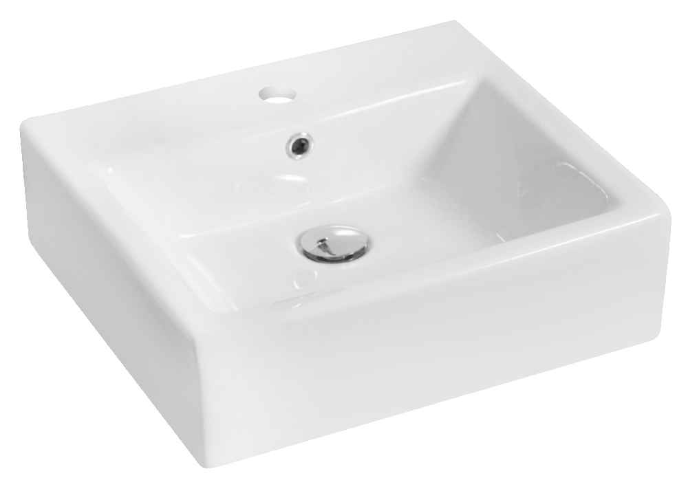21-in. x 16.5-in. Rectangle Bathroom Vessel Sink Set White Enamel Glaze