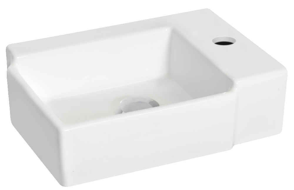 16.25-in. x 11.75-in. Rectangle Bathroom Vessel Sink Set White Enamel Glaze