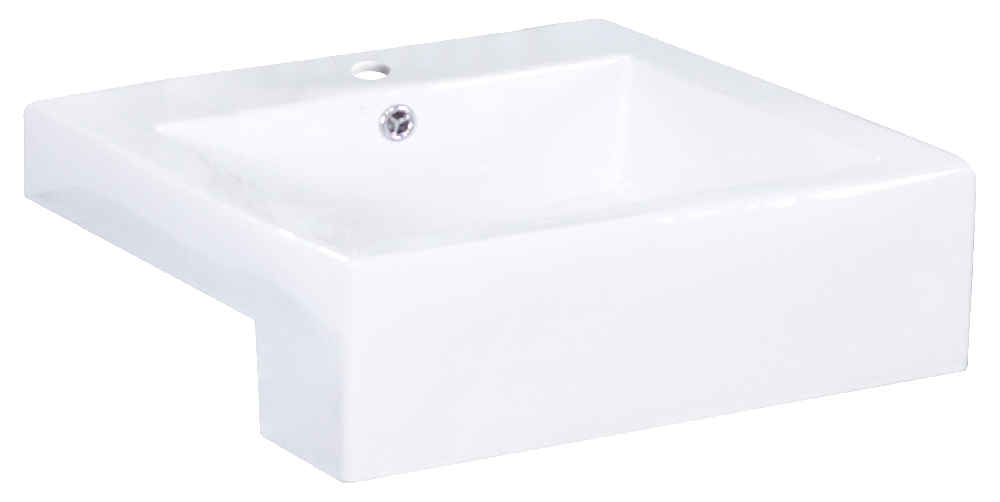20.25-in. x 19-in. Rectangle Bathroom Vessel Sink Set White Enamel Glaze