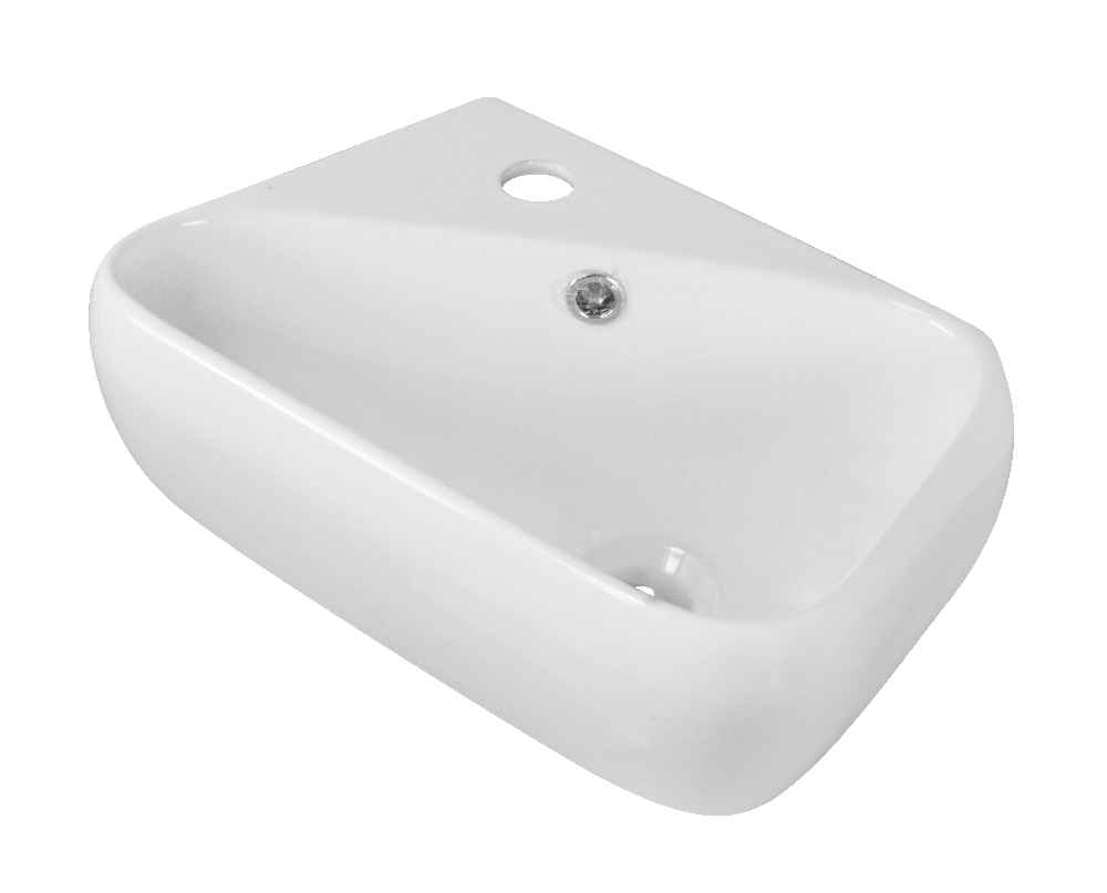 17.5-in. x 11-in. Rectangle Bathroom Vessel Sink Set White Enamel Glaze