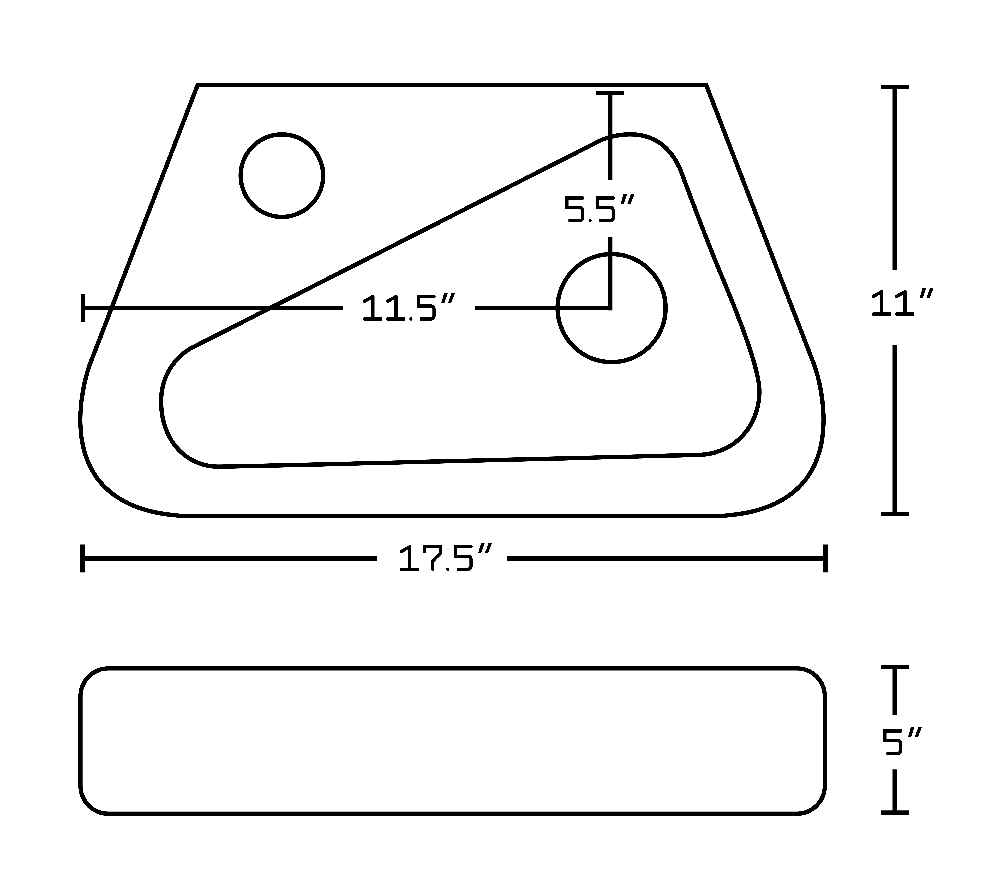 17.5-in. x 11-in. Unique Bathroom Vessel Sink Set White Enamel Glaze