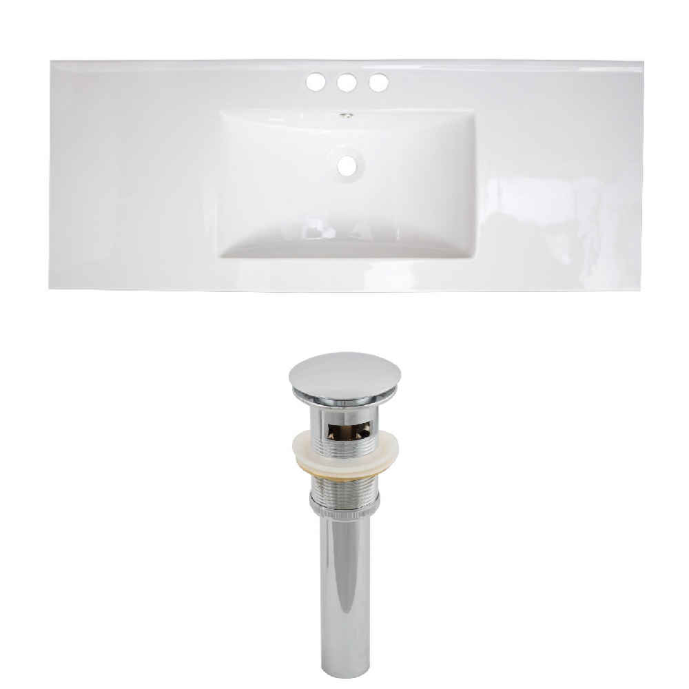 48-in. W 3H4-in. Ceramic Top Set In White Color - Overflow Drain Incl.