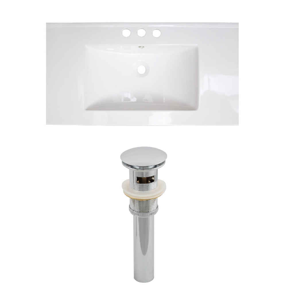 32-in. W 3H4-in. Ceramic Top Set In White Color - Overflow Drain Incl.