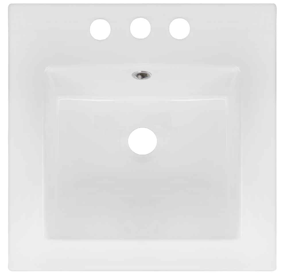 16.5-in. W 3H4-in. Ceramic Top Set In White Color - Overflow Drain Incl.