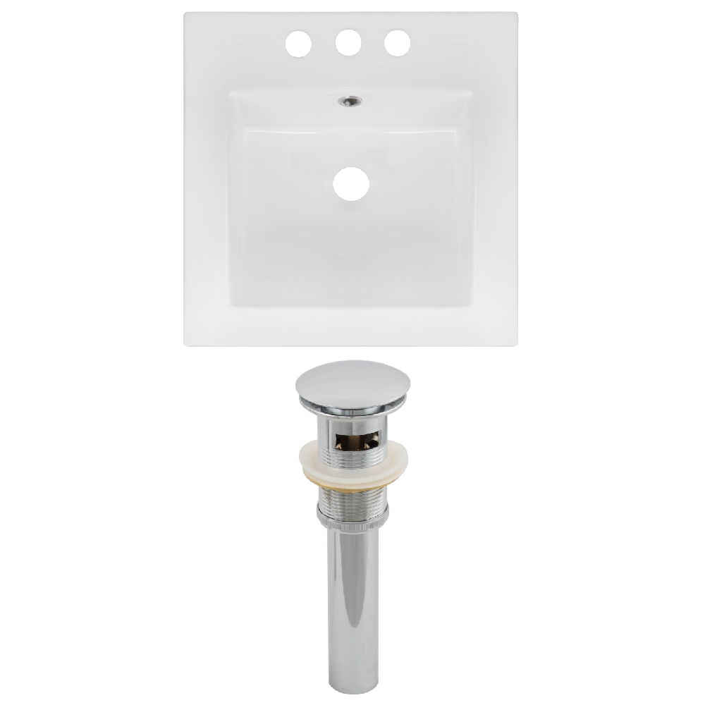 16.5-in. W 3H4-in. Ceramic Top Set In White Color - Overflow Drain Incl.