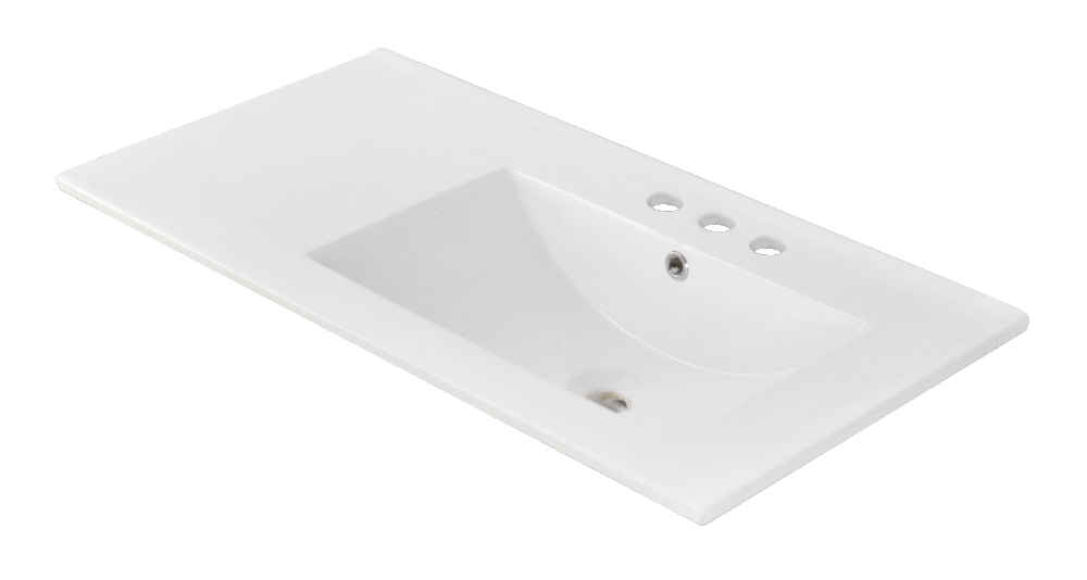 35.5-in. W 3H4-in. Ceramic Top Set In White Color - Overflow Drain Incl.