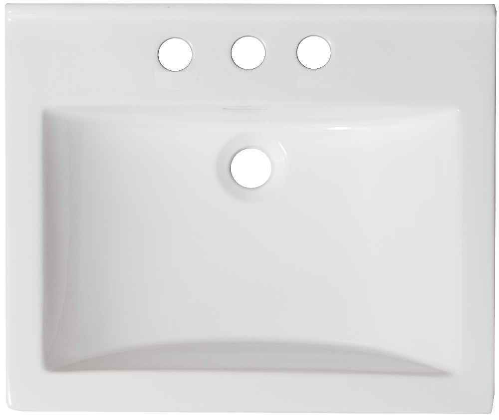21-in. W 3H4-in. Ceramic Top Set In White Color - Overflow Drain Incl.