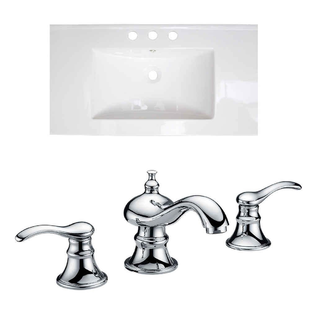 35.5-in. W 3H8-in. Ceramic Top Set In White Color