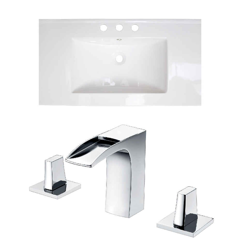 35.5-in. W 3H8-in. Ceramic Top Set In White Color