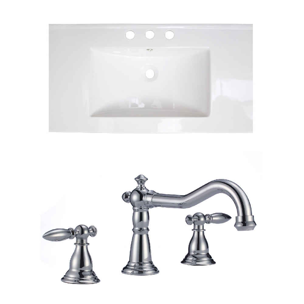35.5-in. W 3H8-in. Ceramic Top Set In White Color