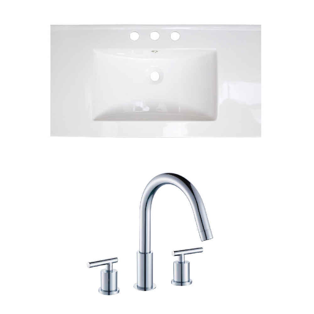 35.5-in. W 3H8-in. Ceramic Top Set In White Color