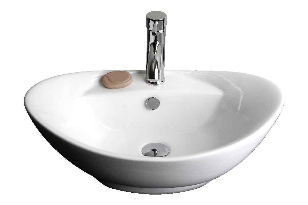 23-in. x 15.25-in. Oval Bathroom Vessel Sink White Enamel Glaze