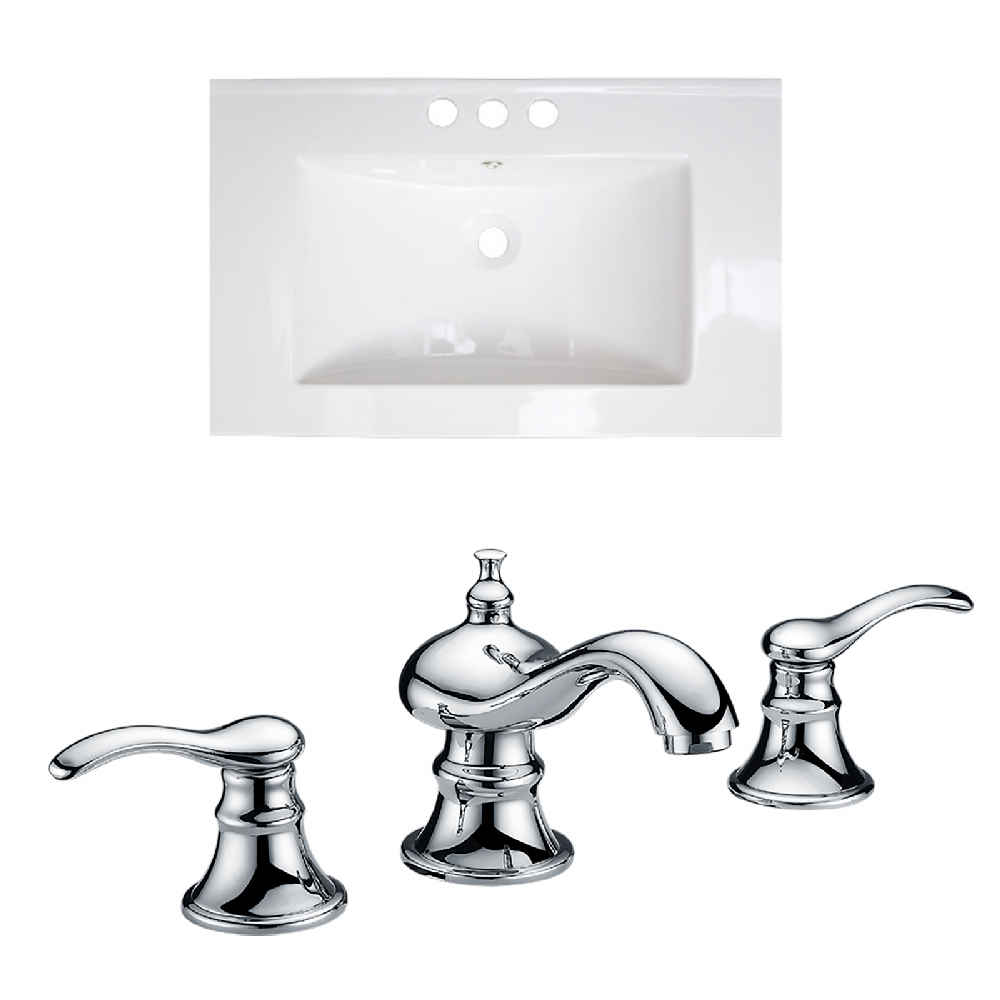 30-in. W 3H8-in. Ceramic Top Set In White Color