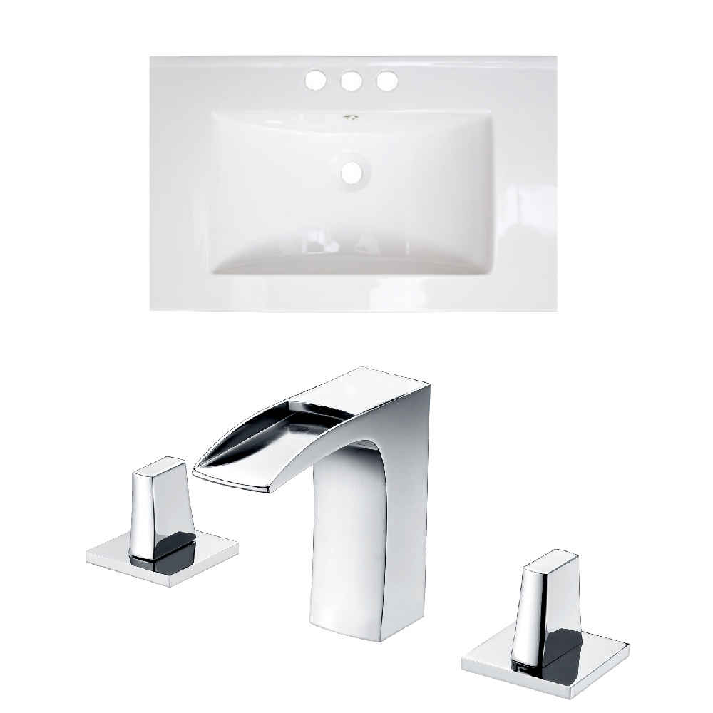 30-in. W 3H8-in. Ceramic Top Set In White Color