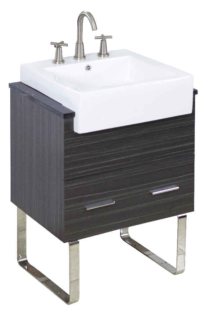 20.25-in. x 19-in. Rectangle Bathroom Vessel Sink White Enamel Glaze
