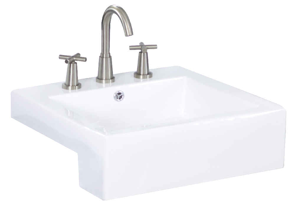 20.25-in. x 19-in. Rectangle Bathroom Vessel Sink White Enamel Glaze