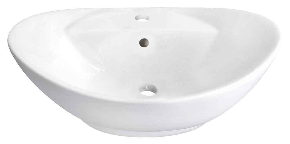 23-in. x 15.25-in. Oval Bathroom Vessel Sink White Enamel Glaze