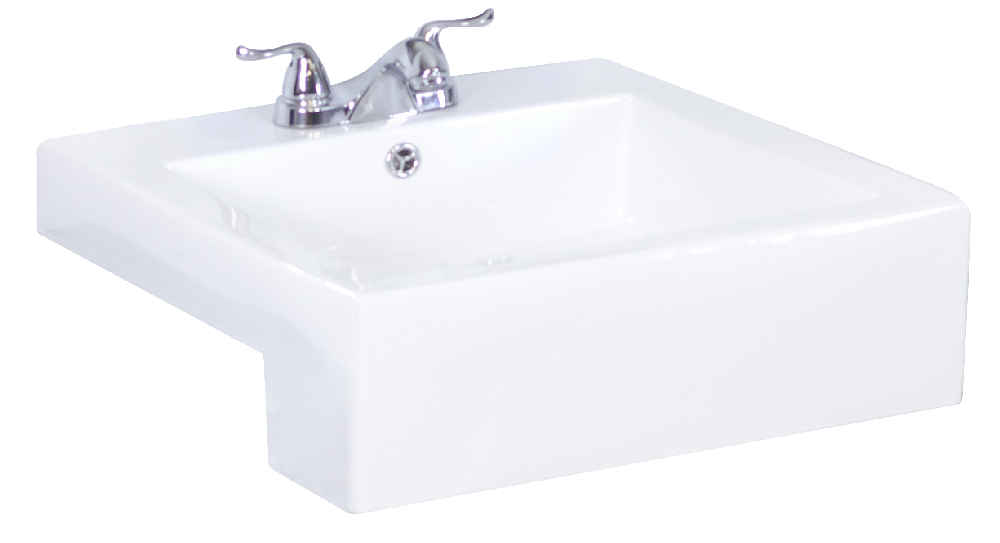 20.25-in. x 19-in. Rectangle Bathroom Vessel Sink White Enamel Glaze