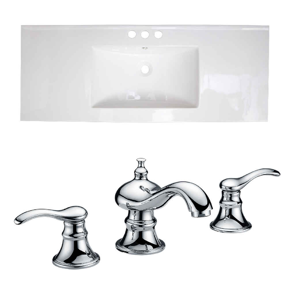 48-in. W 3H8-in. Ceramic Top Set In White Color