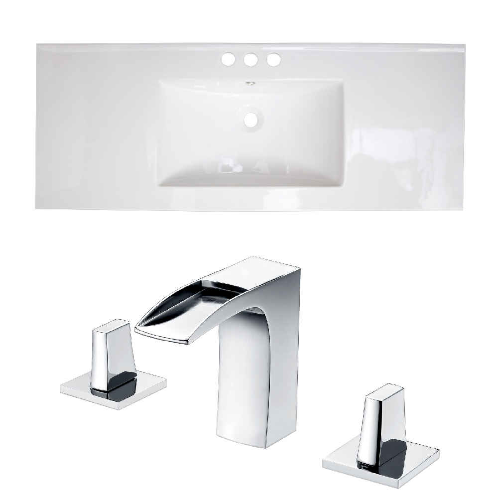 48-in. W 3H8-in. Ceramic Top Set In White Color