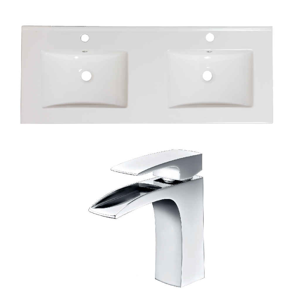 48-in. W 1 Hole Ceramic Top Set In White Color