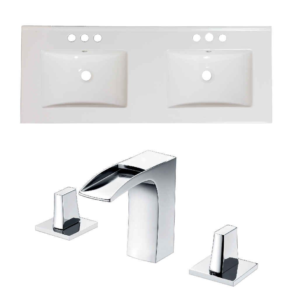 48-in. W 3H8-in. Ceramic Top Set In White Color