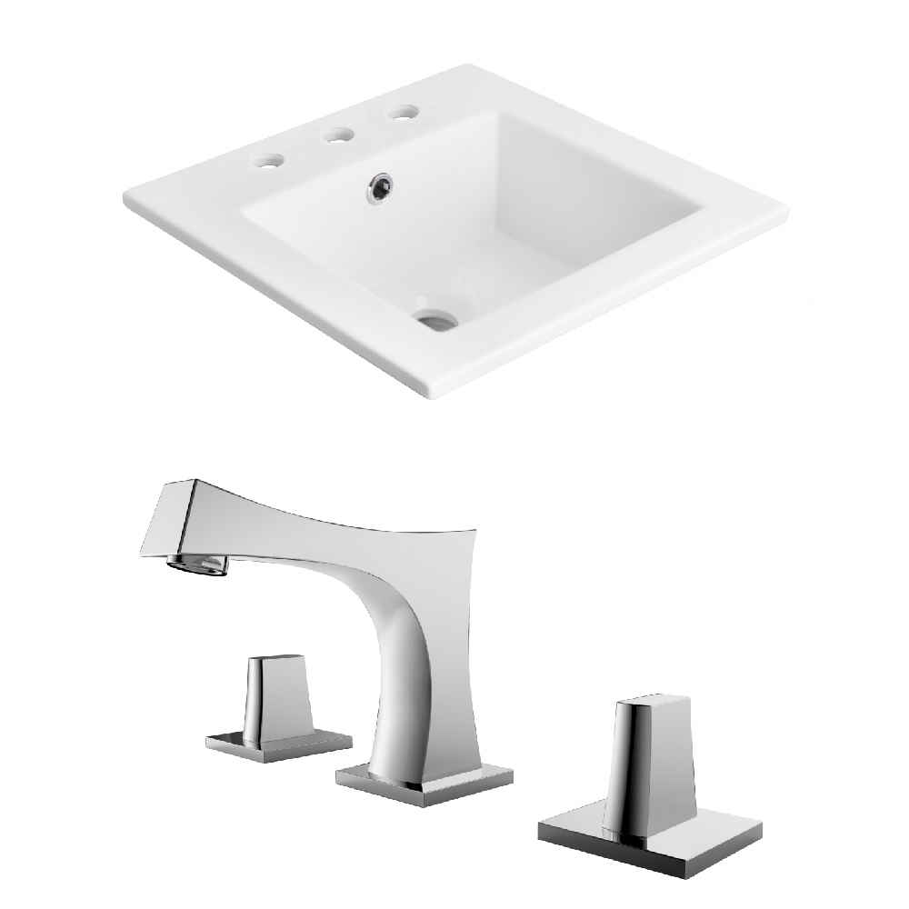 21-in. W 3H8-in. Ceramic Top Set In White Color