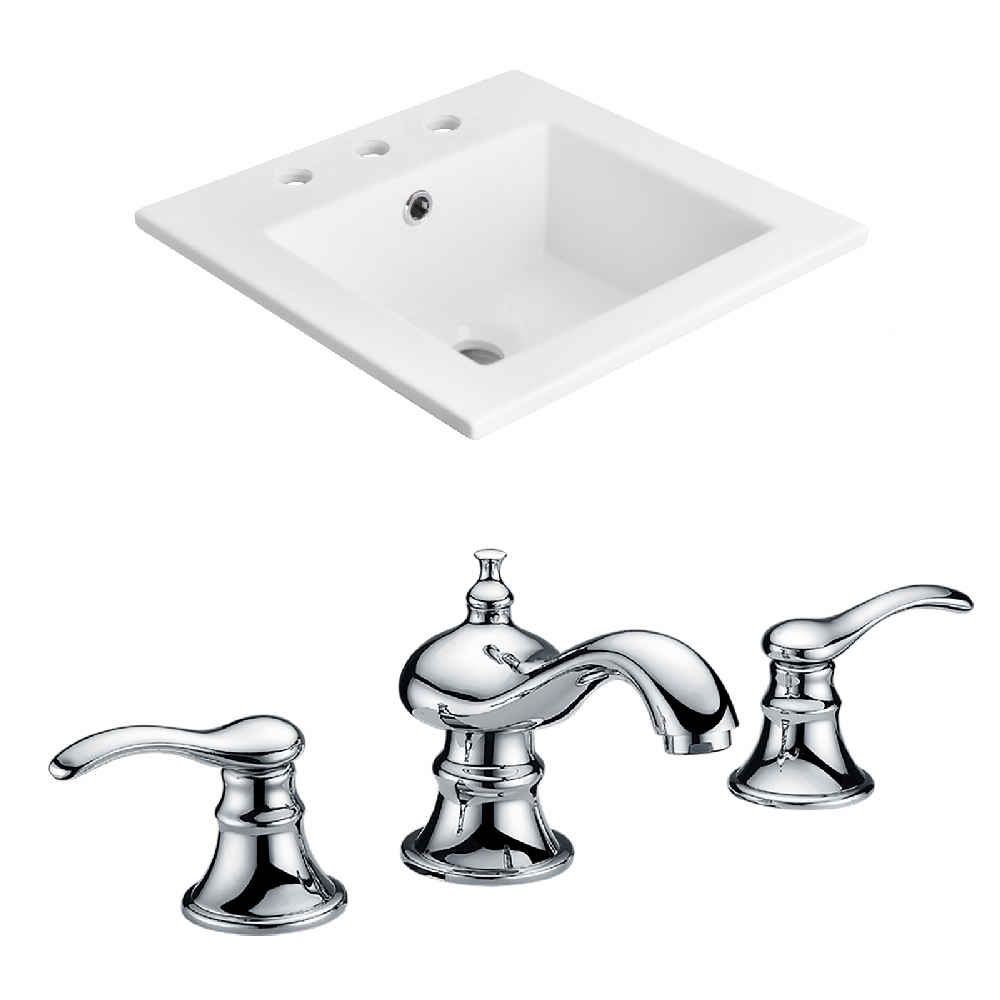 21-in. W 3H8-in. Ceramic Top Set In White Color
