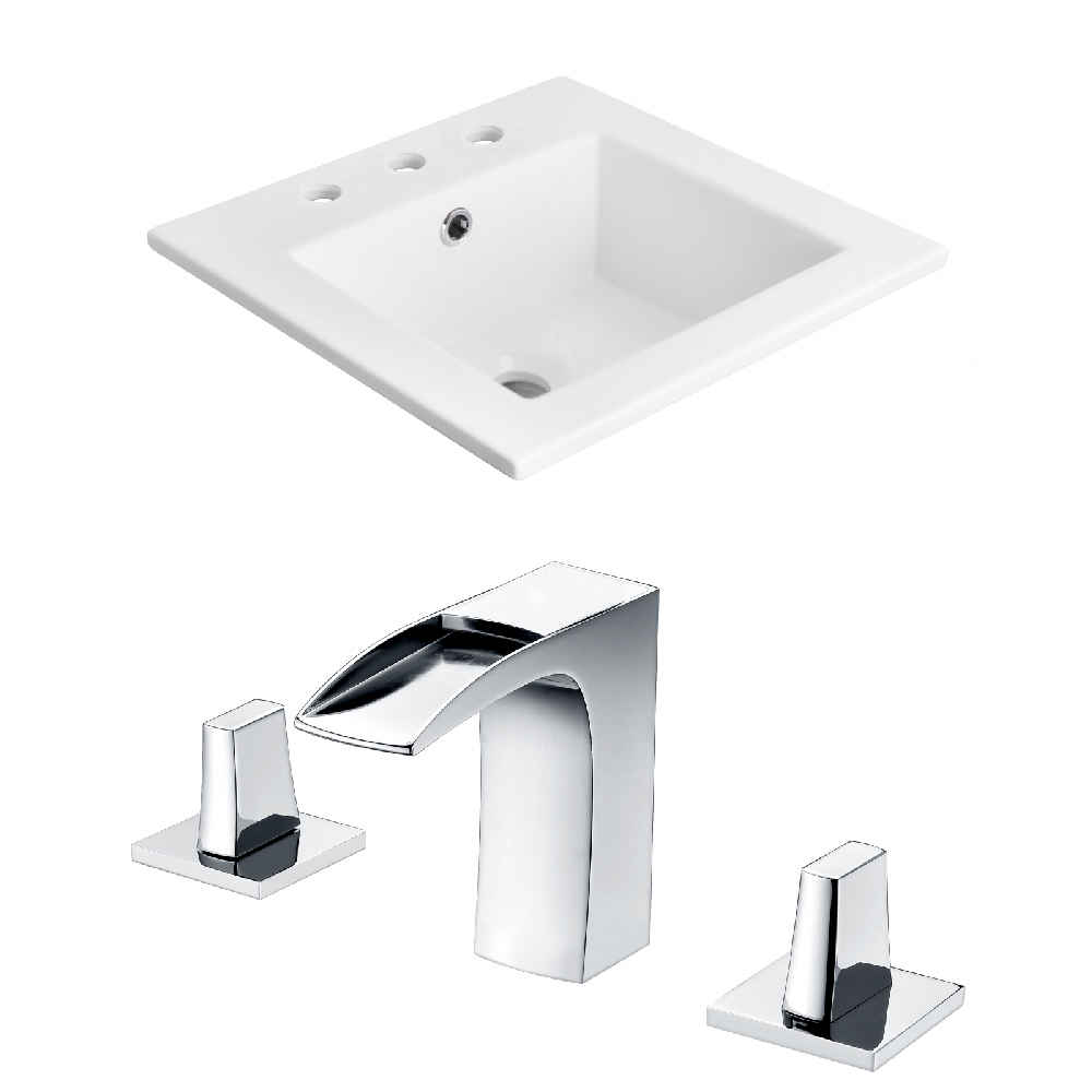 21-in. W 3H8-in. Ceramic Top Set In White Color