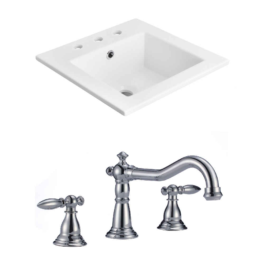 21-in. W 3H8-in. Ceramic Top Set In White Color