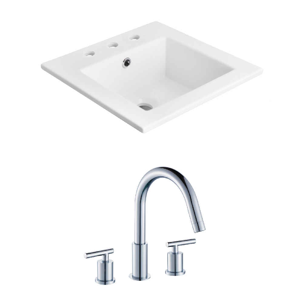 21-in. W 3H8-in. Ceramic Top Set In White Color