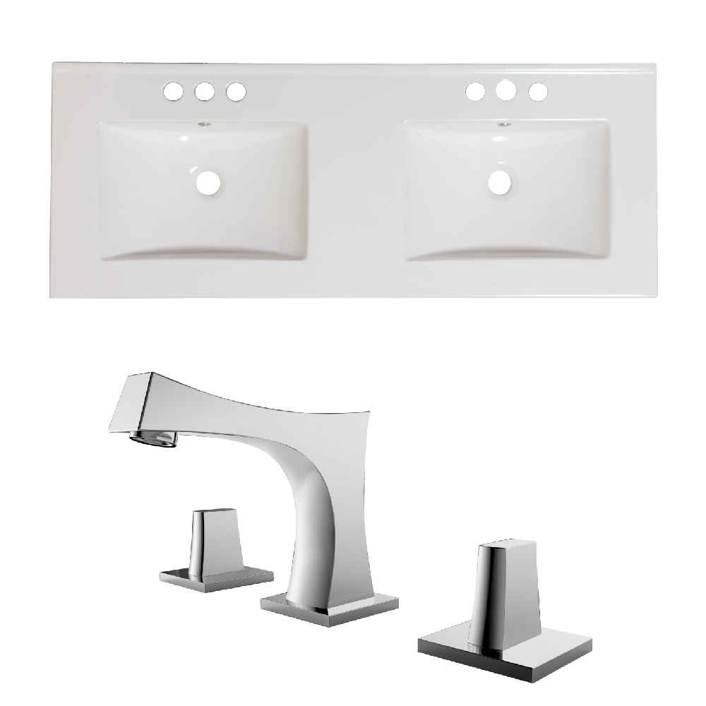 59-in. W 3H8-in. Ceramic Top Set In White Color