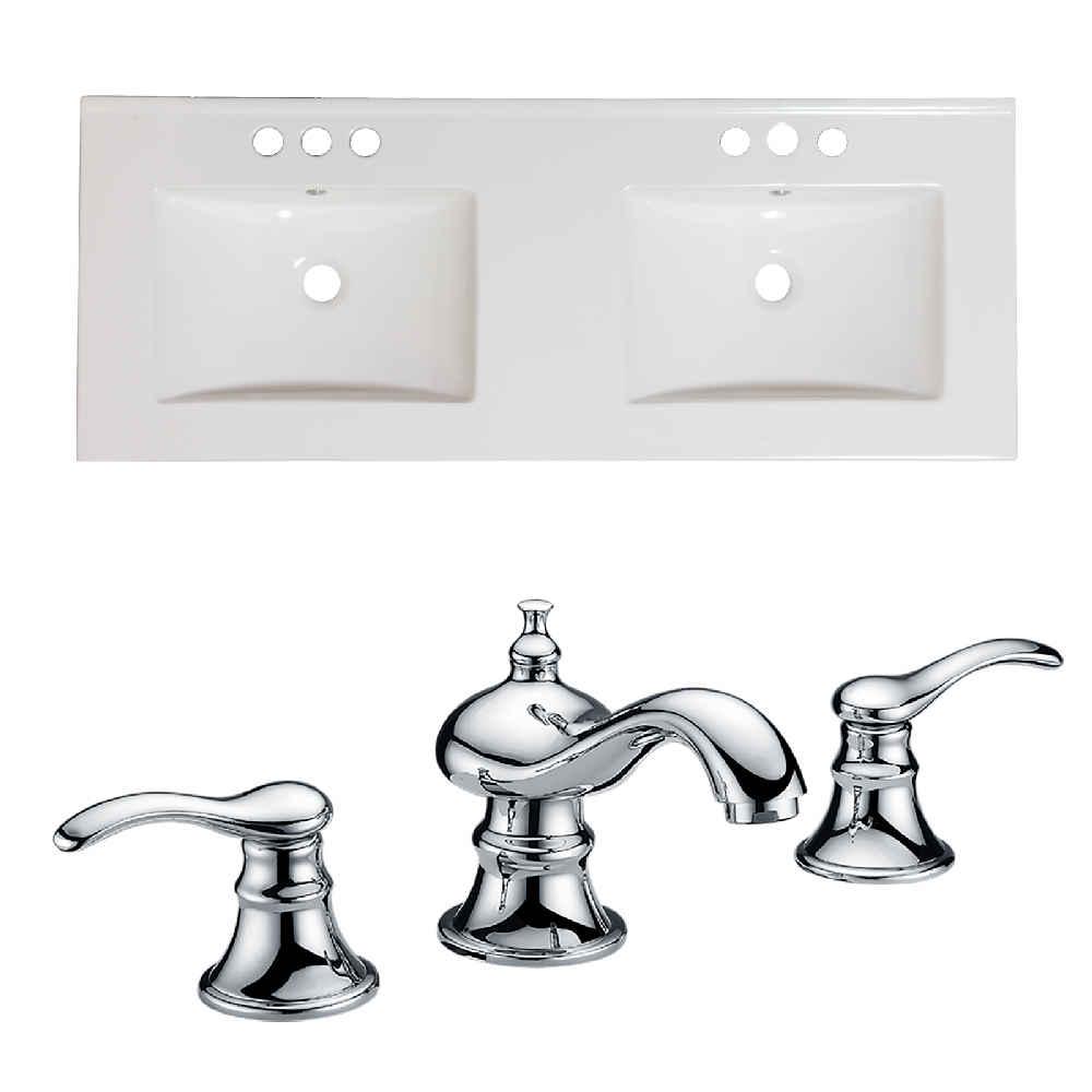 59-in. W 3H8-in. Ceramic Top Set In White Color