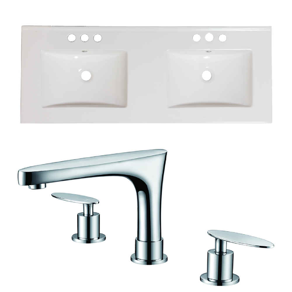 59-in. W 3H8-in. Ceramic Top Set In White Color