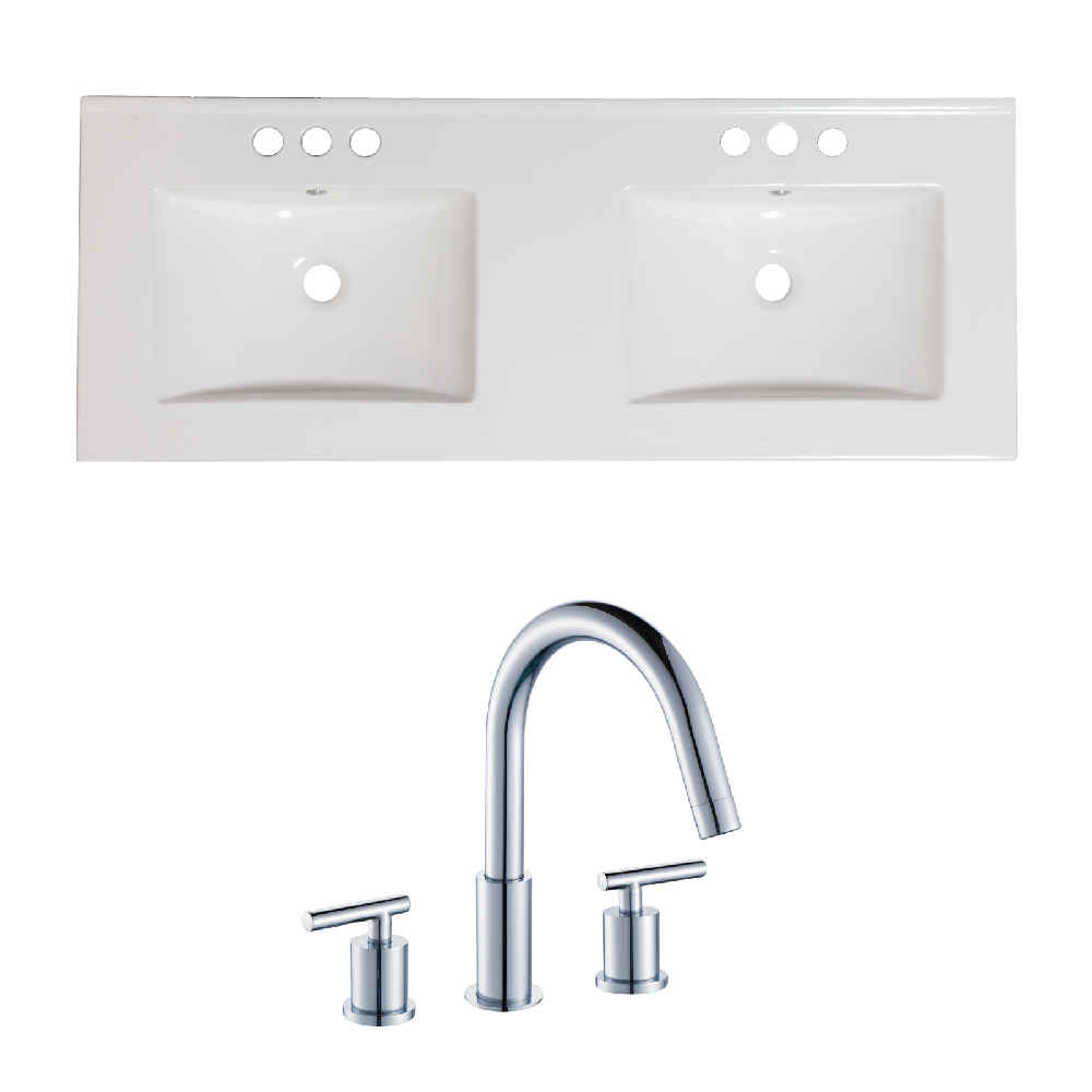 59-in. W 3H8-in. Ceramic Top Set In White Color