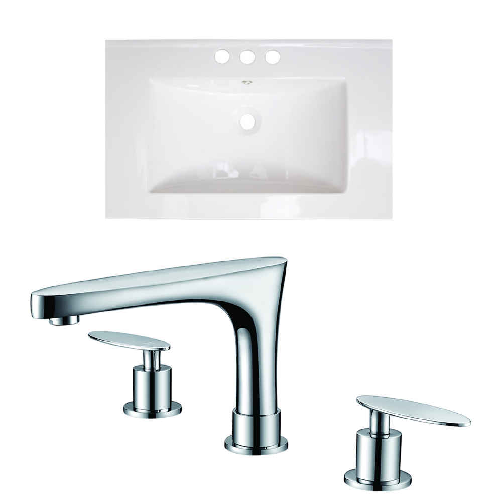 30-in. W 3H8-in. Ceramic Top Set In White Color