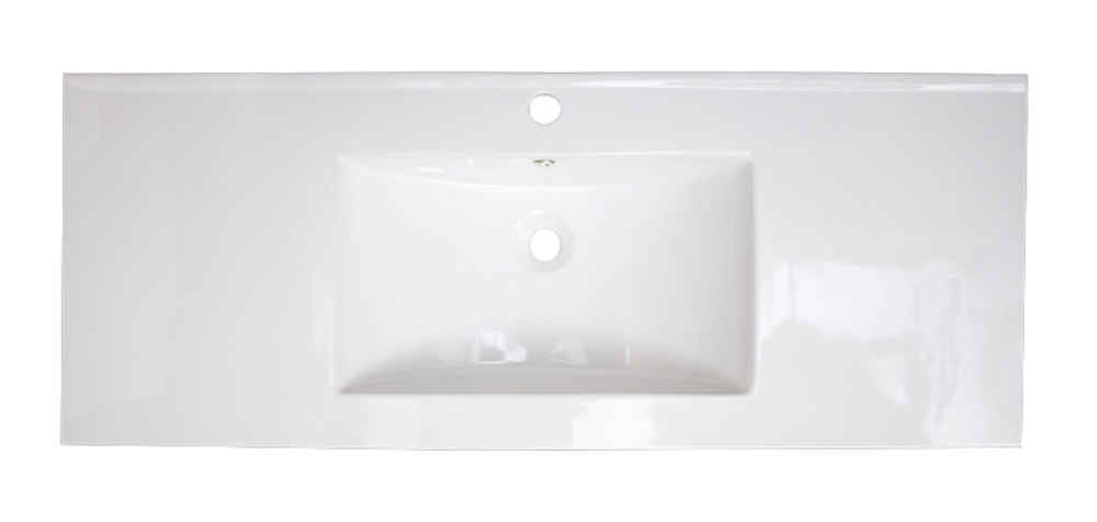 39.75-in. W 1 Hole Ceramic Top Set In White Color