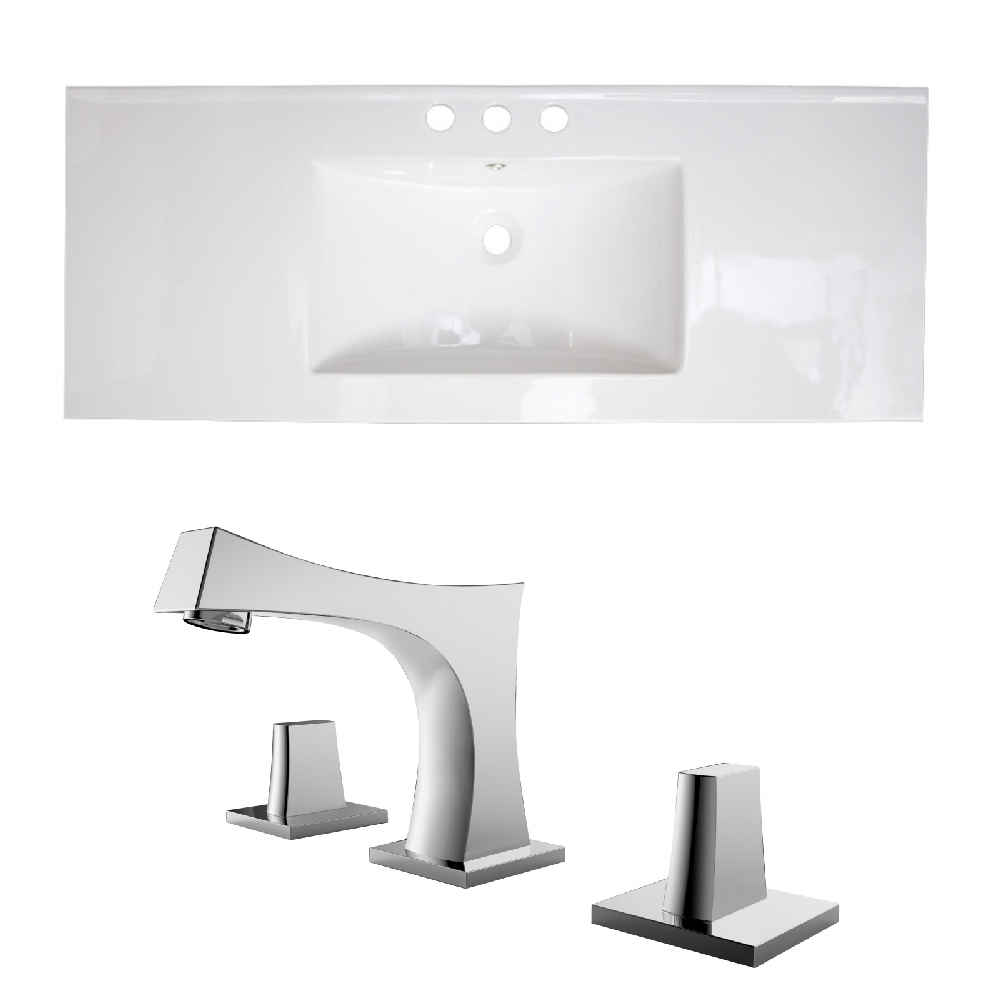 39.75-in. W 3H8-in. Ceramic Top Set In White Color