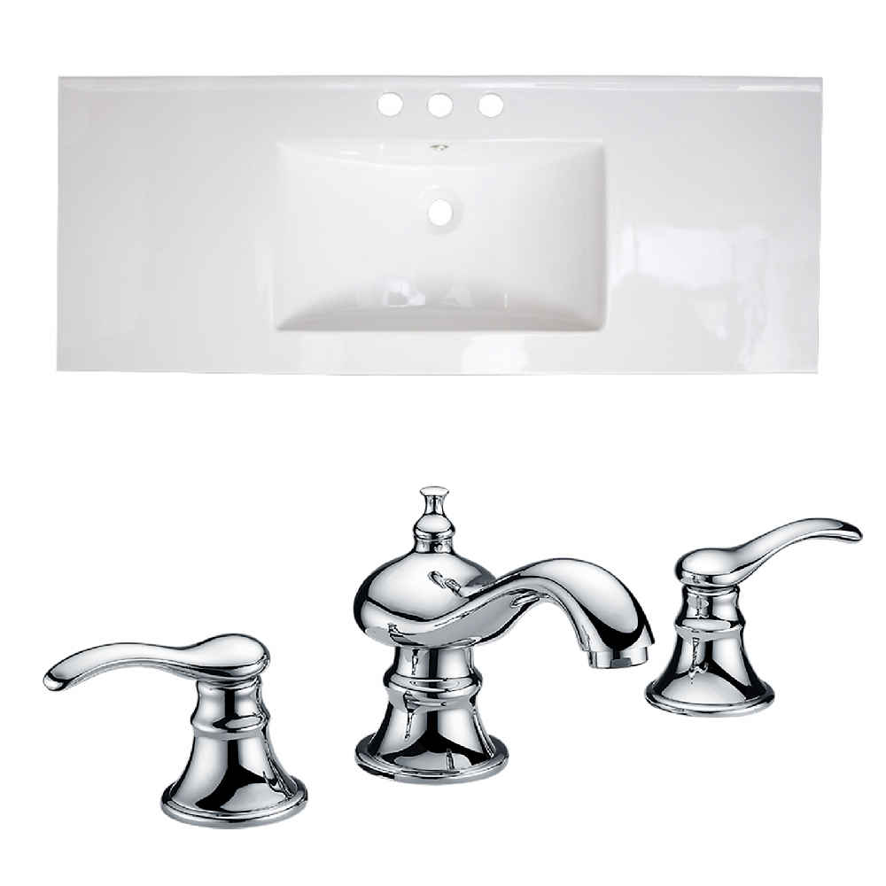 39.75-in. W 3H8-in. Ceramic Top Set In White Color