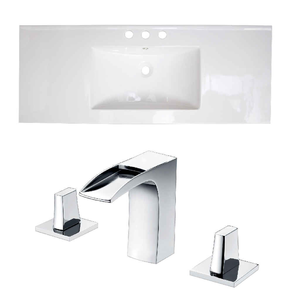 39.75-in. W 3H8-in. Ceramic Top Set In White Color