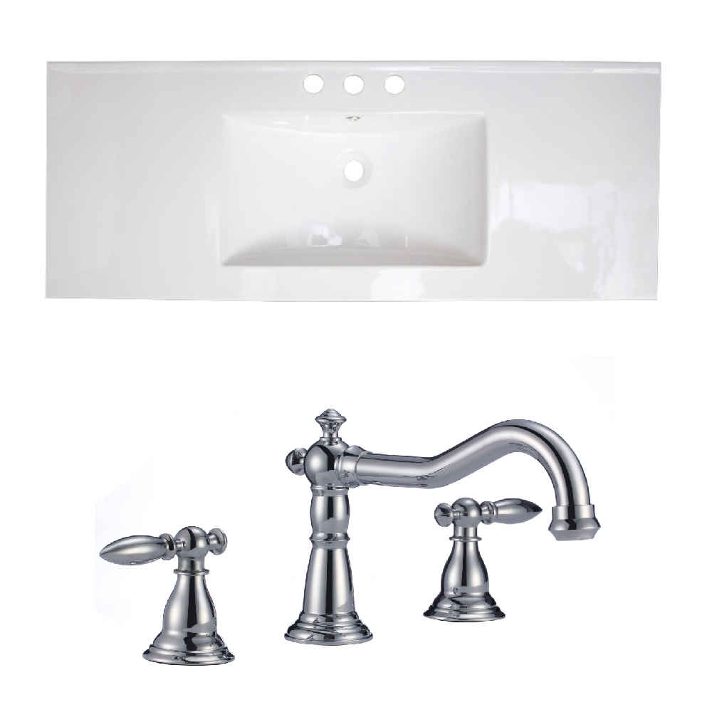 39.75-in. W 3H8-in. Ceramic Top Set In White Color