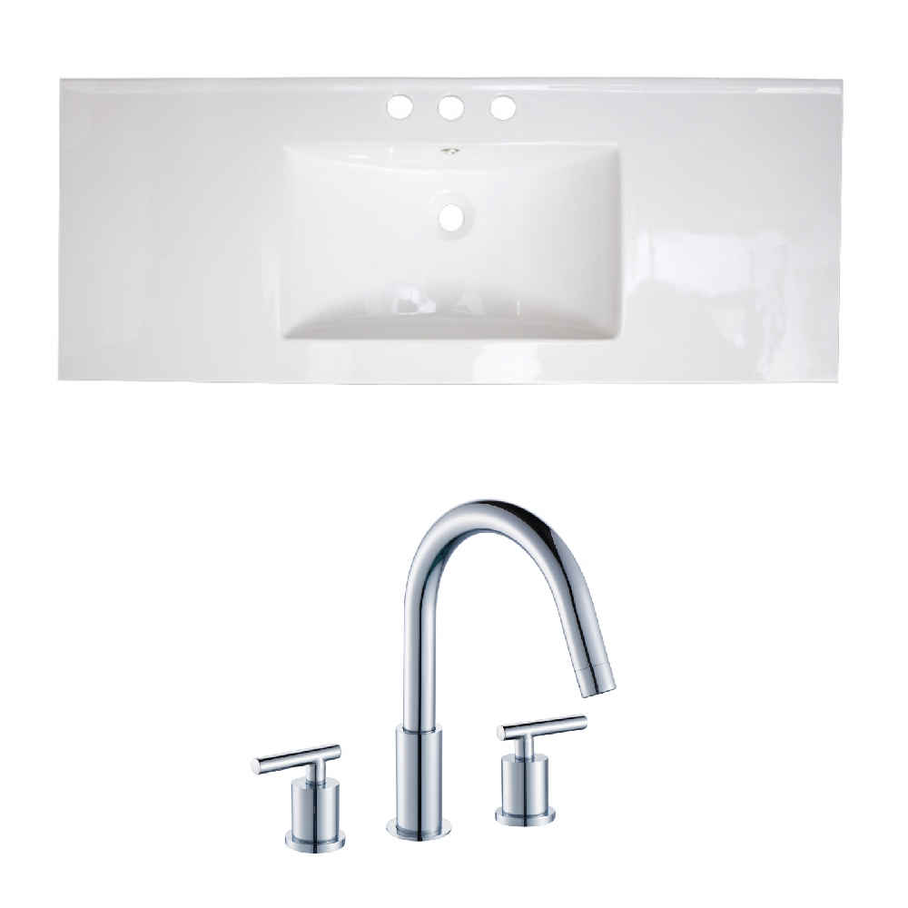 39.75-in. W 3H8-in. Ceramic Top Set In White Color