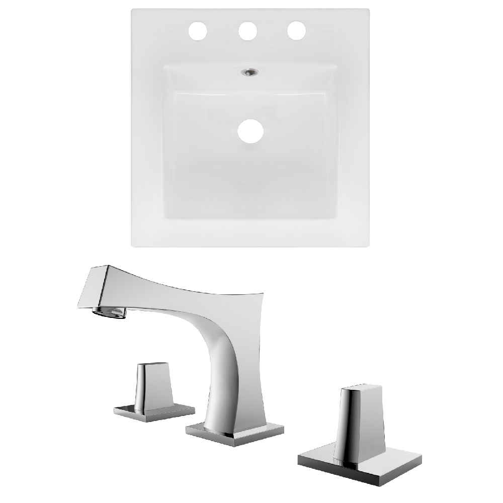 16.5-in. W 3H8-in. Ceramic Top Set In White Color