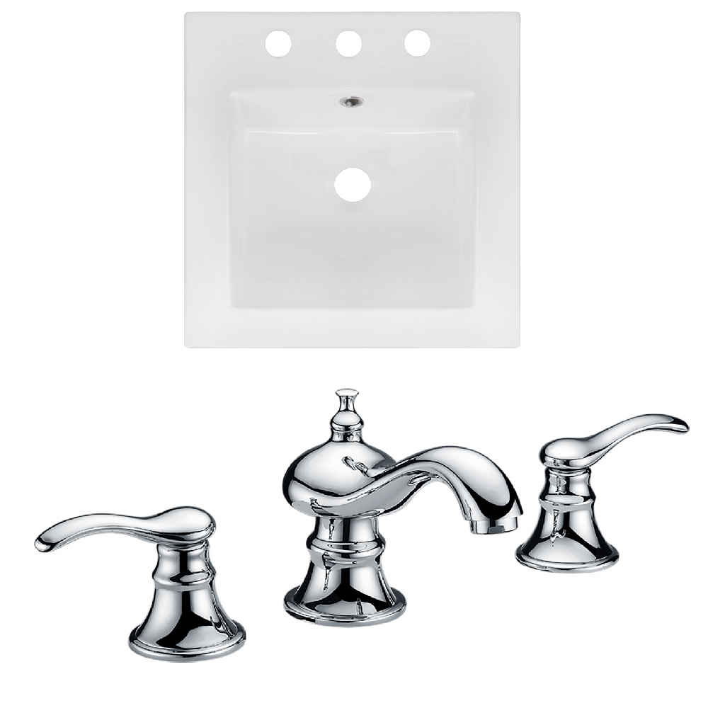 16.5-in. W 3H8-in. Ceramic Top Set In White Color