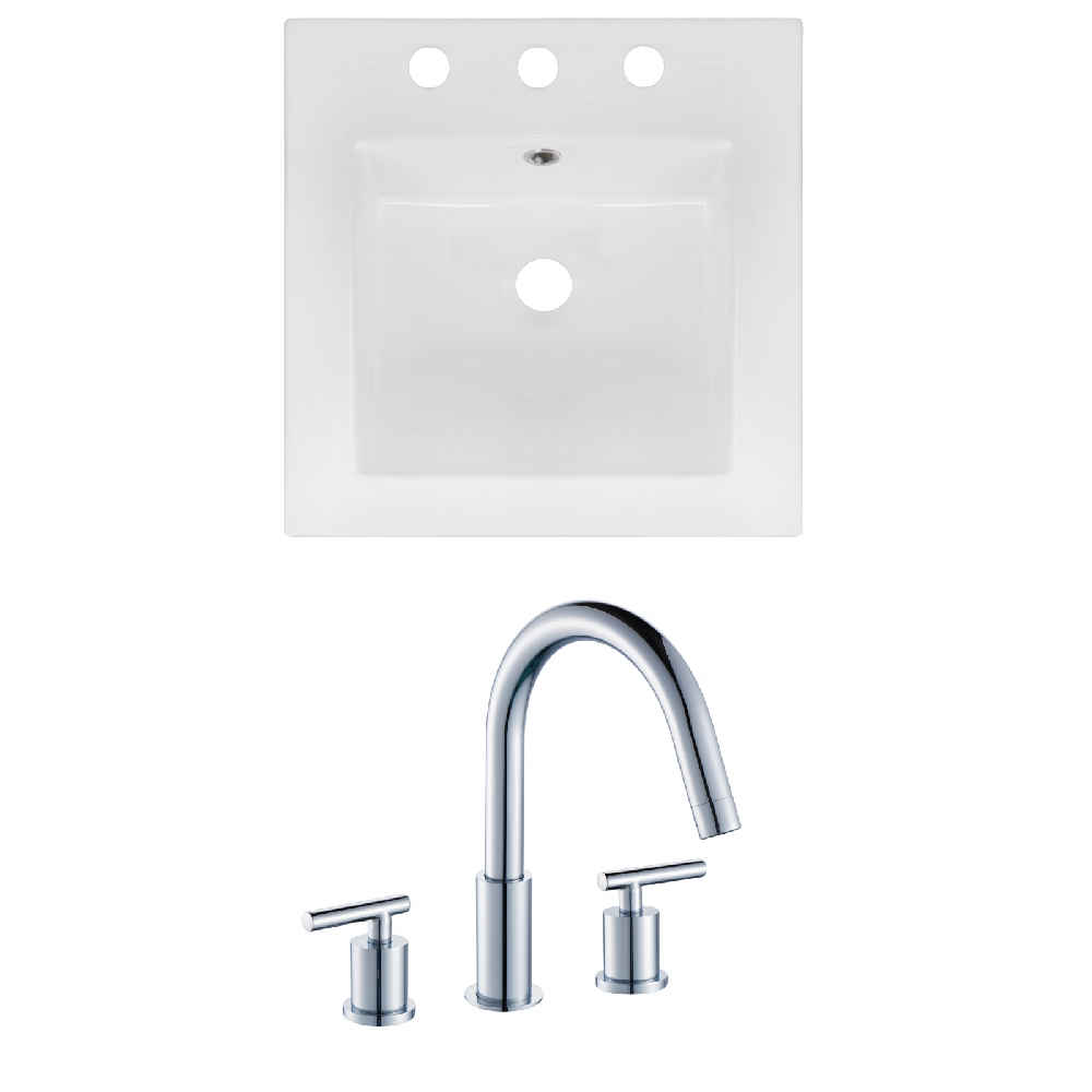 16.5-in. W 3H8-in. Ceramic Top Set In White Color