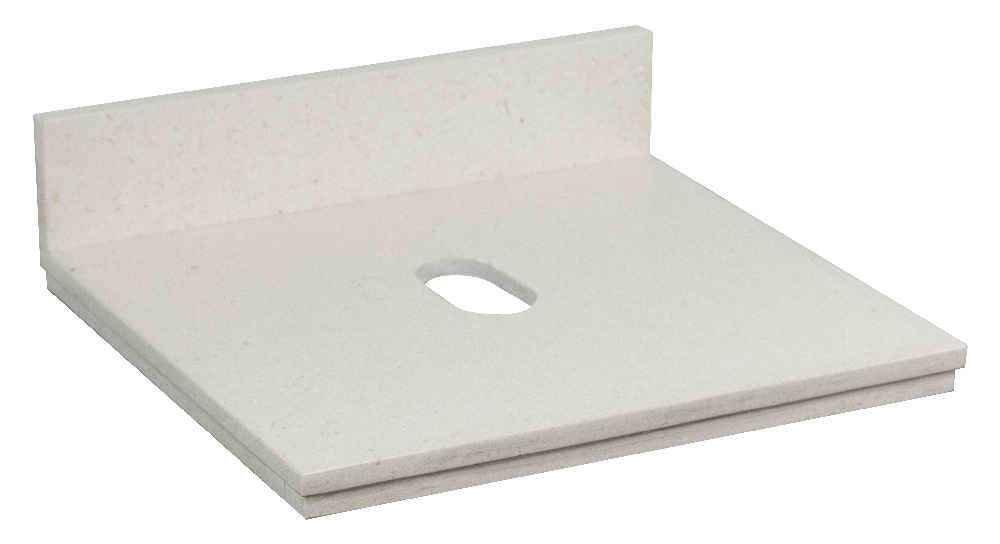 19.75-in. W 18.3-in. D Stone Top In Beige Color For Wall Mount Faucet