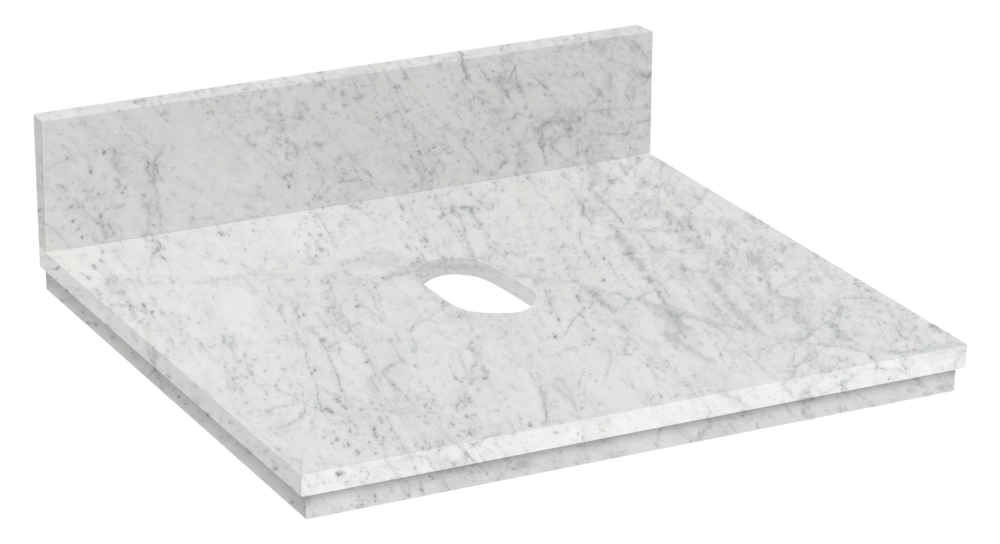 19.75-in. W  18.3-in. D Stone Top In Bianca Carara Color For Wall Mount Faucet