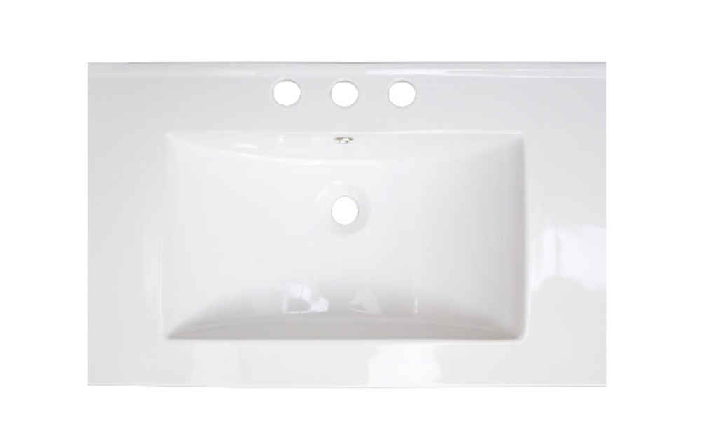 23.75-in. W 3H8-in. Ceramic Top Set In White Color - Overflow Drain Incl.