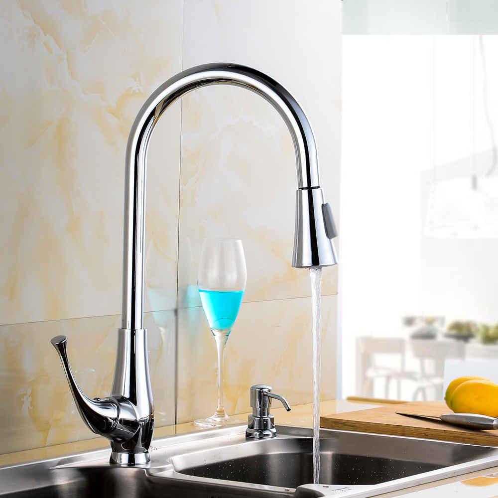 1 Hole CUPC Stainless Steel Kitchen Sink Faucet Chrome Stainless Steel