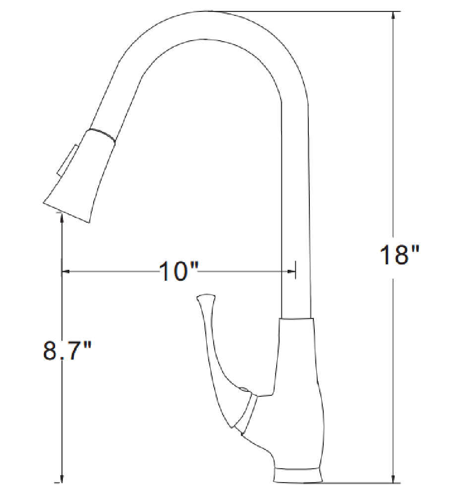 1 Hole CUPC Stainless Steel Kitchen Sink Faucet Chrome Stainless Steel